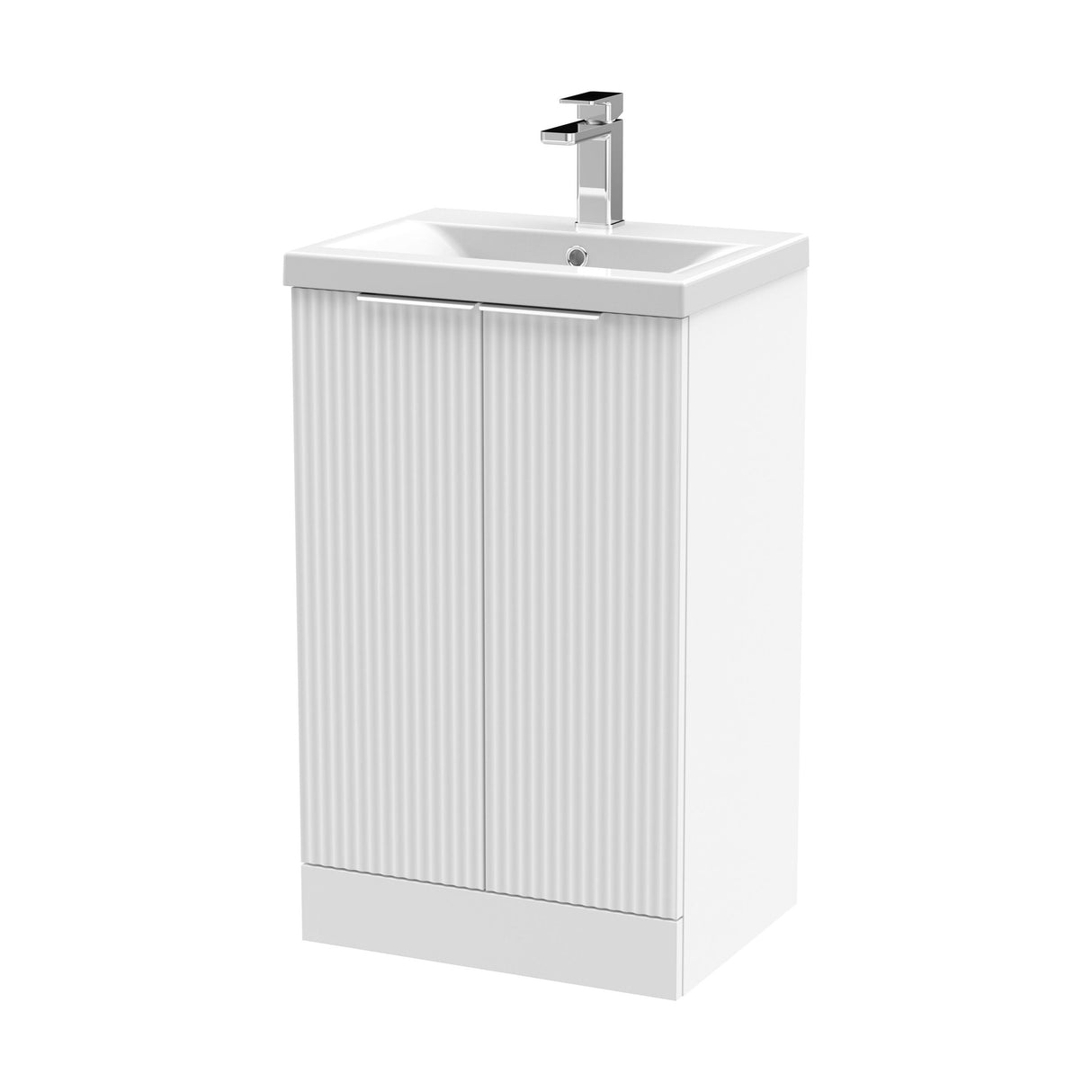 [BFFF123A] Tixall Fluted Front Floor Standing Vanity Basin Unit with Choice of Size, Colour and Handle Options - Cutout