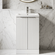 [BFFF123A] Tixall Fluted Front Floor Standing Vanity Basin Unit with Choice of Size, Colour and Handle Options - Silo