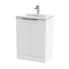 [BFFF125AH224] Tixall Fluted Front Floor Standing Vanity Basin Unit with Choice of Size, Colour and Handle Options - Cutout