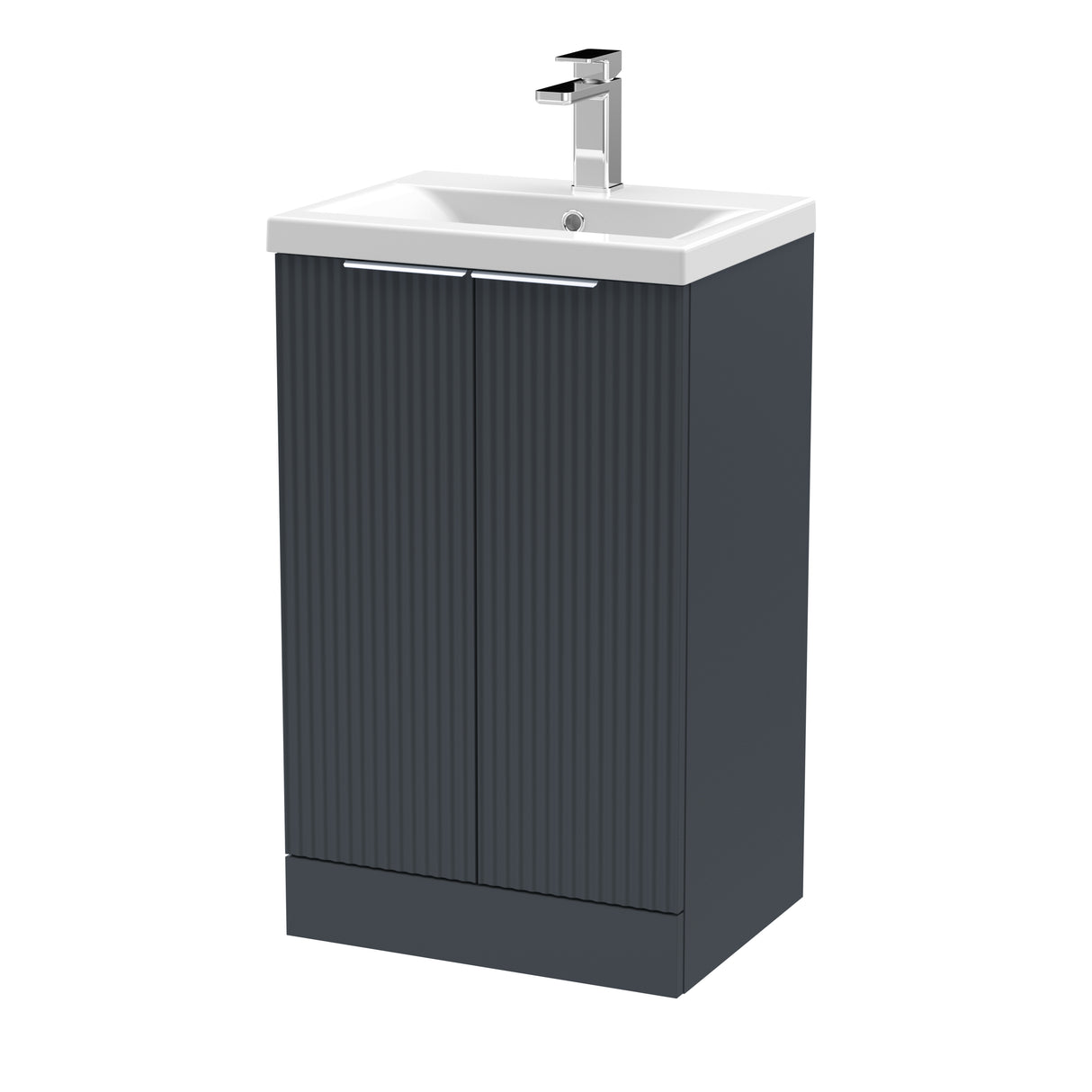 Fluted Front Floor Standing Vanity Basin Unit with Choice of Size, Colour and Handle Options