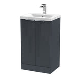 Fluted Front Floor Standing Vanity Basin Unit with Choice of Size, Colour and Handle Options