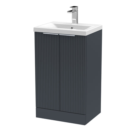 Fluted Front Floor Standing Vanity Basin Unit with Choice of Size, Colour and Handle Options