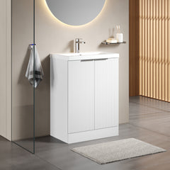 [BFFF125A] Tixall Fluted Front Floor Standing Vanity Basin Unit with Choice of Size, Colour and Handle Options - Lifestyle 3