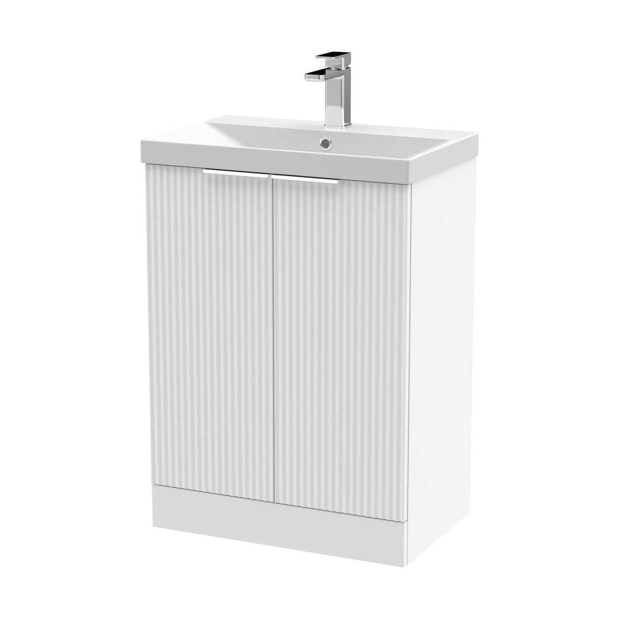 [BFFF125D] Tixall Floor Standing Vanity Basin Unit with 1 Tap Hole Thin-Edge Ceramic Basin, Choice of Size and Colour - Cutout