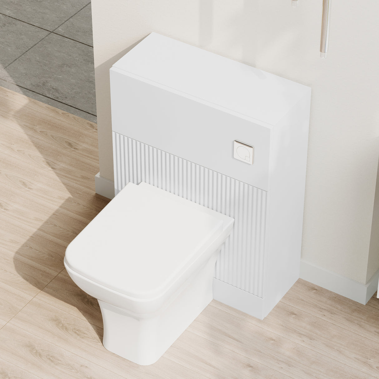 Fluted Front Floor Standing WC Unit, 500mm, Choice of Colour