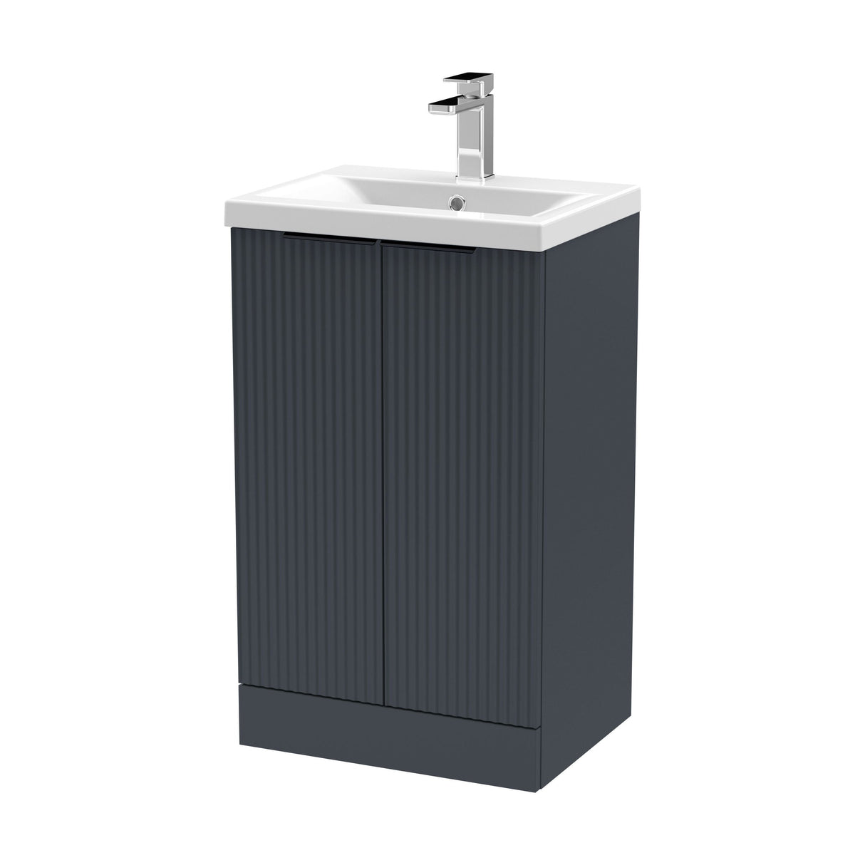 [BFFF1423AH224] Tixall Fluted Front Floor Standing Vanity Basin Unit with Choice of Size, Colour and Handle Options - Cutout