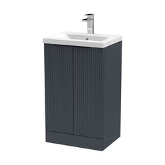 [BFFF1423AH224] Tixall Fluted Front Floor Standing Vanity Basin Unit with Choice of Size, Colour and Handle Options - Cutout
