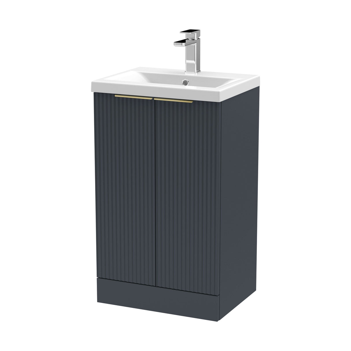 [BFFF1423AH324] Tixall Fluted Front Floor Standing Vanity Basin Unit with Choice of Size, Colour and Handle Options - Cutout