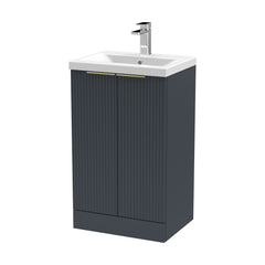 [BFFF1423AH324] Tixall Fluted Front Floor Standing Vanity Basin Unit with Choice of Size, Colour and Handle Options - Cutout