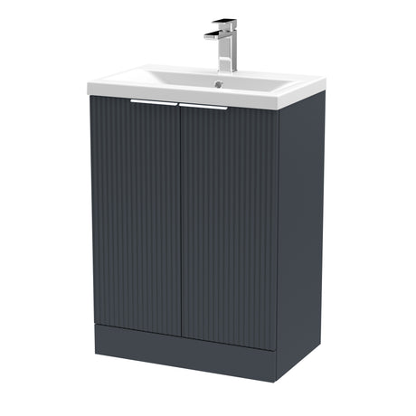Fluted Front Floor Standing Vanity Basin Unit with Choice of Size, Colour and Handle Options