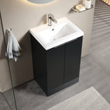Fluted Front Floor Standing Vanity Basin Unit with Choice of Size, Colour and Handle Options