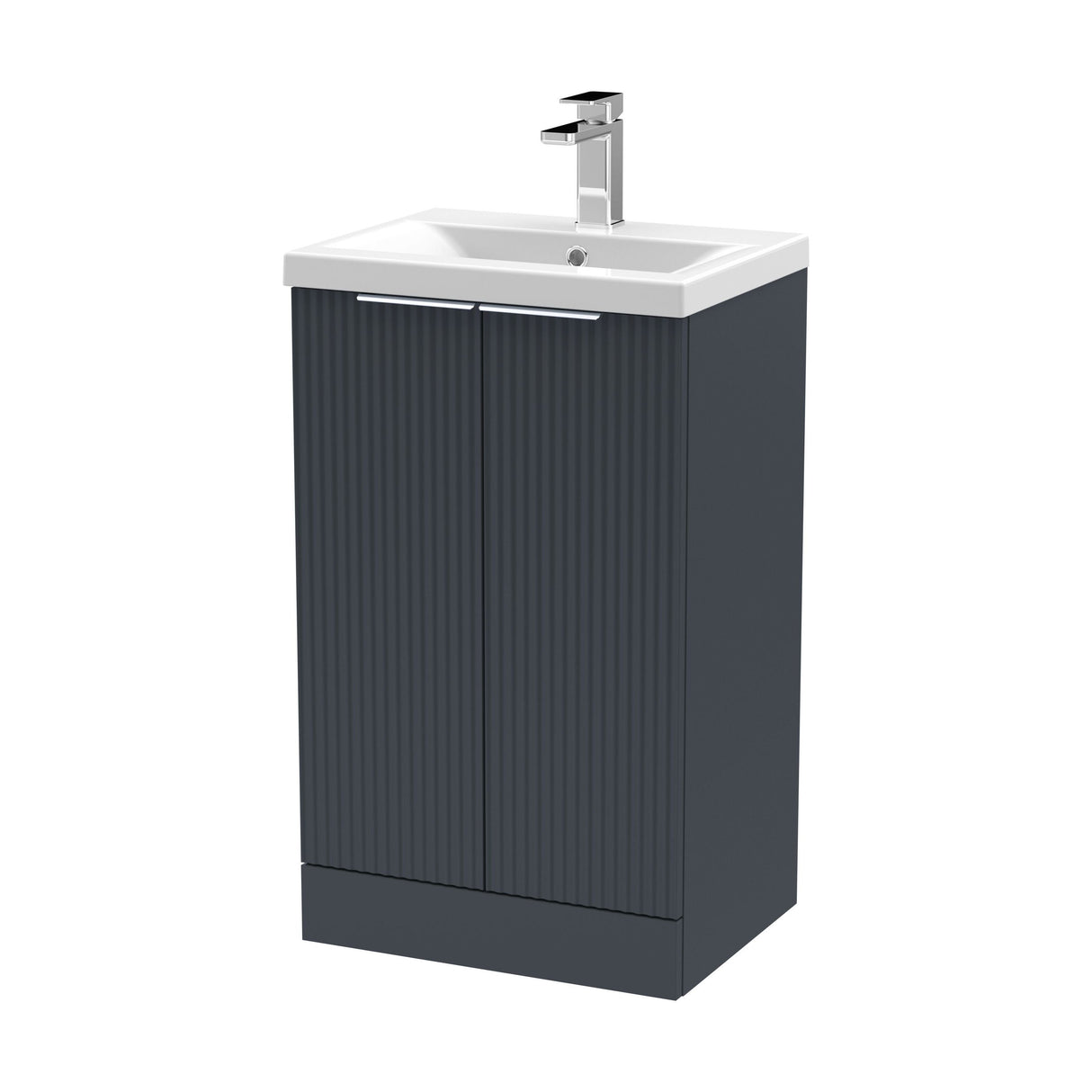 [BFFF1423A] Tixall Fluted Front Floor Standing Vanity Basin Unit with Choice of Size, Colour and Handle Options - Cutout