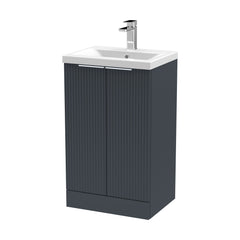[BFFF1423A] Tixall Fluted Front Floor Standing Vanity Basin Unit with Choice of Size, Colour and Handle Options - Cutout