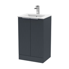 [BFFF1423B] Tixall Floor Standing Vanity Basin Unit with 1 Tap Hole Minimalist Ceramic Basin, Choice of Size and Colour - Cutout