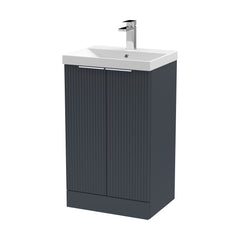 [BFFF1423D] Tixall Floor Standing Vanity Basin Unit with 1 Tap Hole Thin-Edge Ceramic Basin, Choice of Size and Colour - Cutout