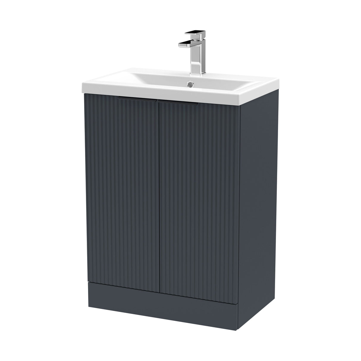 [BFFF1425AH224] Tixall Fluted Front Floor Standing Vanity Basin Unit with Choice of Size, Colour and Handle Options - Cutout