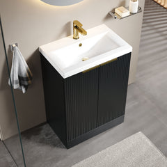 [BFFF1425AH324] Tixall Fluted Front Floor Standing Vanity Basin Unit with Choice of Size, Colour and Handle Options - Lifestyle 2