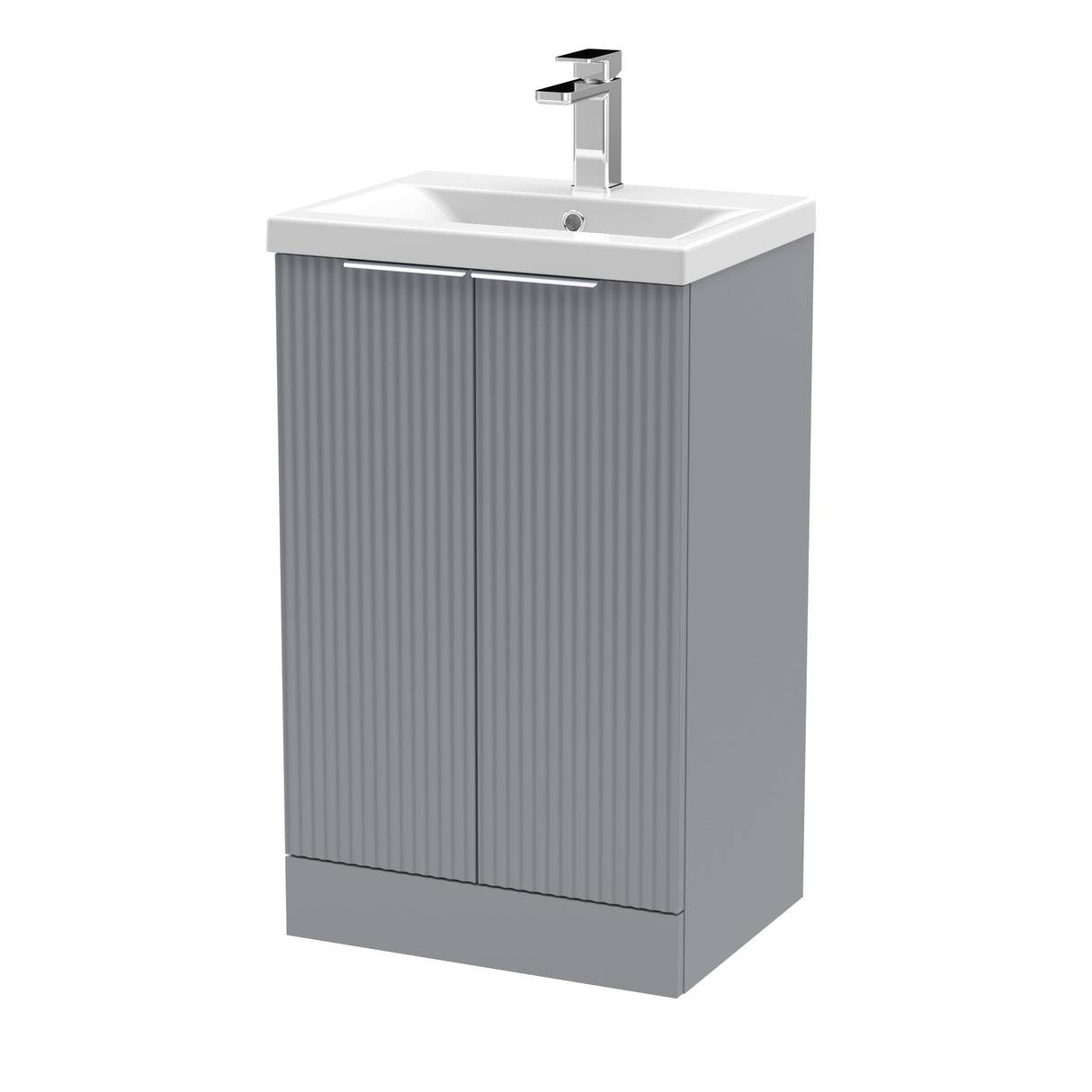 Fluted Front Floor Standing Vanity Basin Unit with Choice of Size, Colour and Handle Options