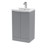 Fluted Front Floor Standing Vanity Basin Unit with Choice of Size, Colour and Handle Options