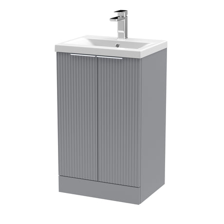 Fluted Front Floor Standing Vanity Basin Unit with Choice of Size, Colour and Handle Options