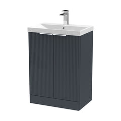 [BFFF1425D] Tixall Floor Standing Vanity Basin Unit with 1 Tap Hole Thin-Edge Ceramic Basin, Choice of Size and Colour - Cutout