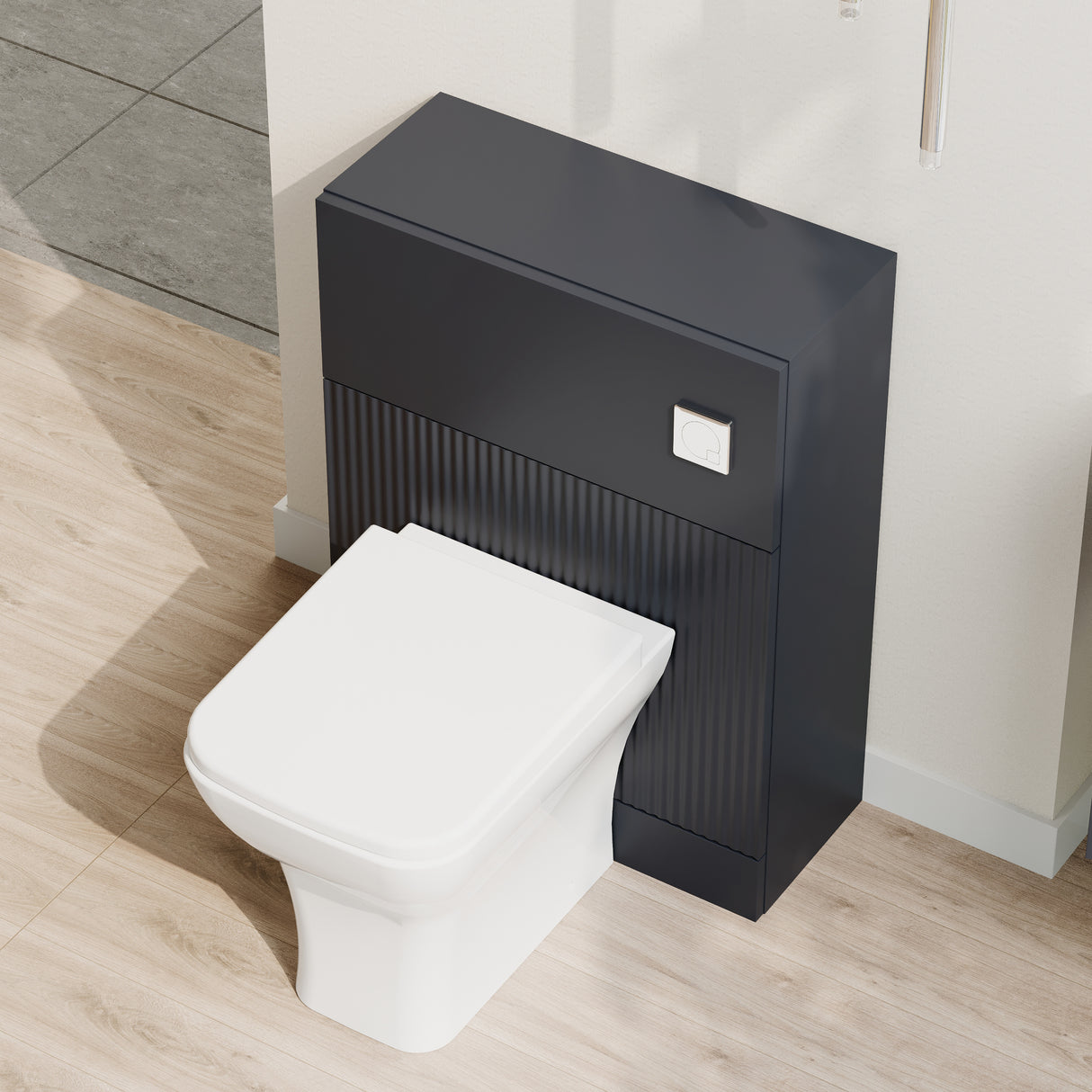 Fluted Front Floor Standing WC Unit, 500mm, Choice of Colour