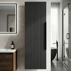 [BFFF1462H225] Tixall Fluted Wall Hung Tall Bathroom Storage Unit, 400mm, Multiple Colours and Handle Options - Silo