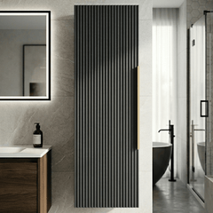 [BFFF1462H325] Tixall Fluted Wall Hung Tall Bathroom Storage Unit, 400mm, Multiple Colours and Handle Options - Silo