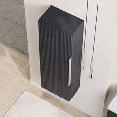 [BFFF1462] Tixall Fluted Wall Hung Tall Bathroom Storage Unit, 400mm, Multiple Colours and Handle Options - Lifestyle 2