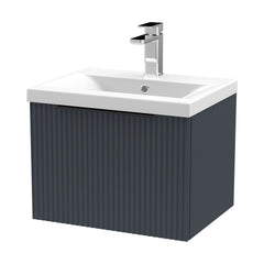 [BFFF1491AH225] Tixall Fluted Front Wall Hung Vanity Basin Unit with Choice of Size, Colour and Handle Options - Cutout