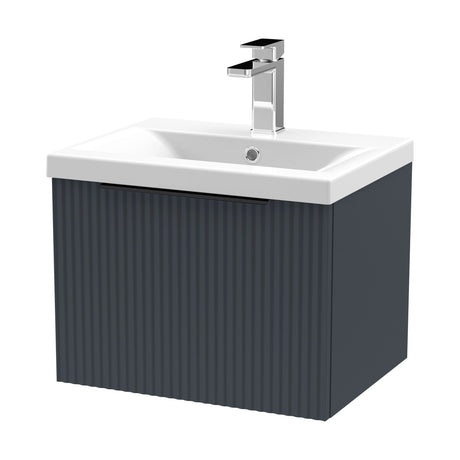 [BFFF1491AH225] Tixall Fluted Front Wall Hung Vanity Basin Unit with Choice of Size, Colour and Handle Options - Cutout