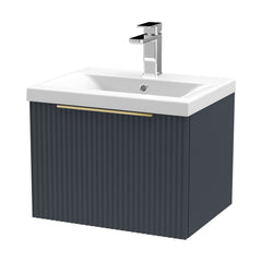 [BFFF1491AH325] Tixall Fluted Front Wall Hung Vanity Basin Unit with Choice of Size, Colour and Handle Options - Cutout