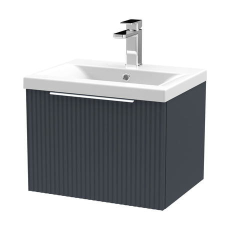 [BFFF1491A] Tixall Fluted Front Wall Hung Vanity Basin Unit with Choice of Size, Colour and Handle Options - Cutout