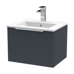 [BFFF1491B] Tixall 1 Drawer Wall Hung Vanity Basin Unit with 1 Tap Hole Minimalist Ceramic Basin, Choice of Size and Colour - Cutout