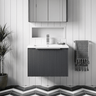 [BFFF1491B] Tixall 1 Drawer Wall Hung Vanity Basin Unit with 1 Tap Hole Minimalist Ceramic Basin, Choice of Size and Colour - Silo