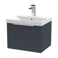 [BFFF1491D] Tixall 1 Drawer Wall Hung Vanity Basin Unit with 1 Tap Hole Thin-Edge Ceramic Basin, Choice of Size and Colour - Cutout