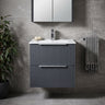 [BFFF1492B] Tixall Fluted 2 Drawer Wall Hung Vanity Unit with Minimalist Basin - Choice of Size and Colour - Silo