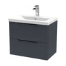 [BFFF1493AH225] Tixall Fluted Front Wall Hung Vanity Basin Unit with Choice of Size, Colour and Handle Options - Cutout