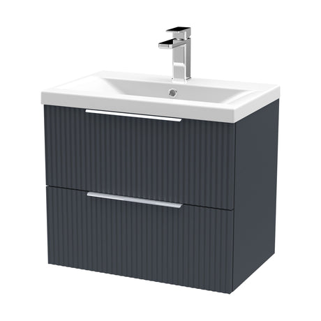 [BFFF1493A] Tixall Fluted Front Wall Hung Vanity Basin Unit with Choice of Size, Colour and Handle Options - Cutout