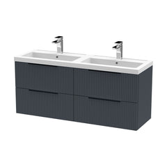 [BFFF1493CH225] Tixall Fluted Front Wall Hung Vanity Basin Unit with Choice of Size, Colour and Handle Options - Cutout