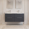 [BFFF1493F] Tixall Fluted 4 Drawer Wall Hung Vanity Unit with Double Basin - Choice of Colour - Silo