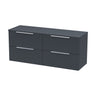 [BFFF1493W2] Tixall Fluted 4 Drawer Wall Hung Vanity Unit with Worktop - Choice of Colour - Cutout