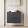 [BFFF1493W] Tixall Fluted 2 Drawer Wall Hung Vanity Unit with Worktop - Choice of Size and Colour - Silo