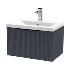[BFFF1494AH225] Tixall Fluted Front Wall Hung Vanity Basin Unit with Choice of Size, Colour and Handle Options - Cutout