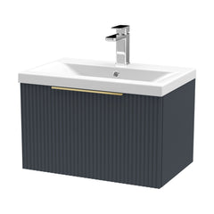 [BFFF1494AH325] Tixall Fluted Front Wall Hung Vanity Basin Unit with Choice of Size, Colour and Handle Options - Cutout
