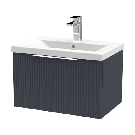 [BFFF1494A] Tixall Fluted Front Wall Hung Vanity Basin Unit with Choice of Size, Colour and Handle Options - Cutout