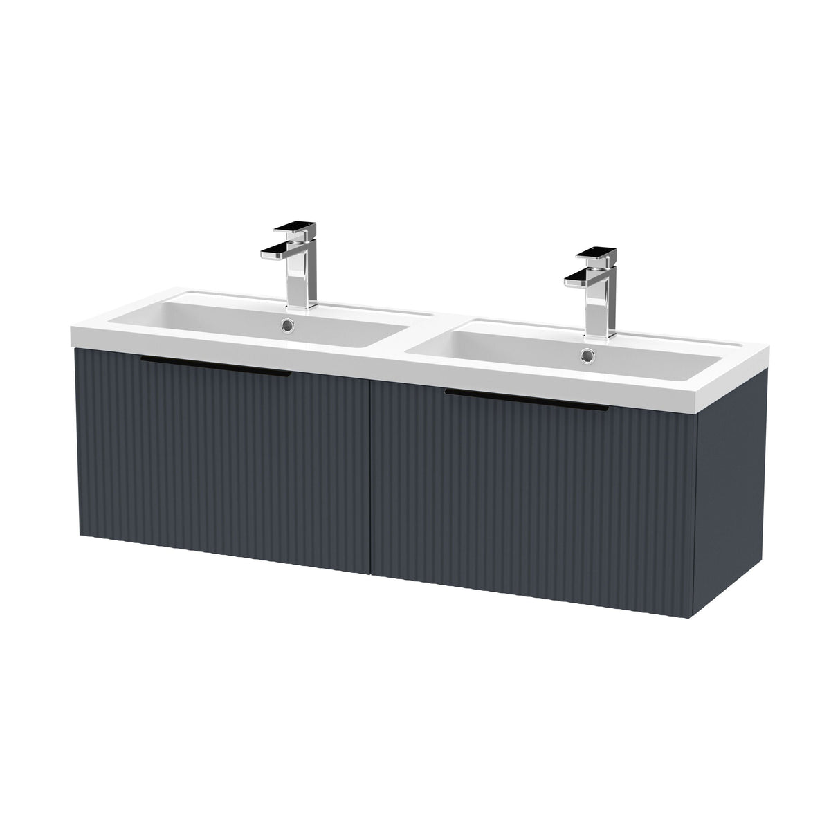 [BFFF1494CH225] Tixall Fluted Front Wall Hung Vanity Basin Unit with Choice of Size, Colour and Handle Options - Cutout