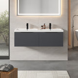 Fluted Front Wall Hung Vanity Basin Unit with Choice of Size, Colour and Handle Options