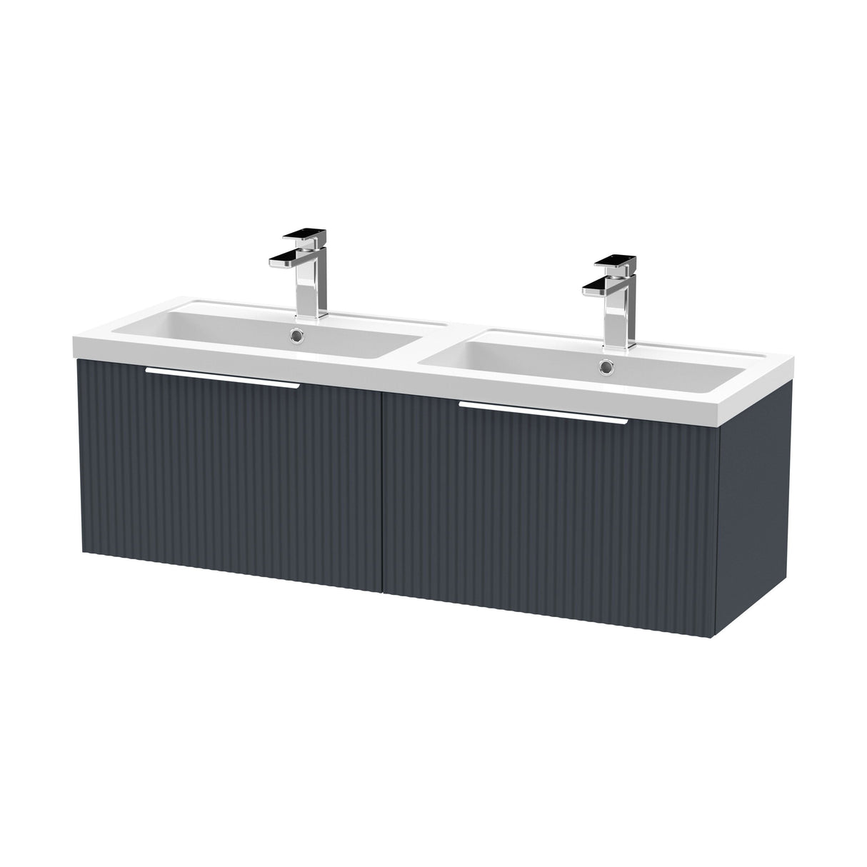 [BFFF1494C] Tixall Fluted Front Wall Hung Vanity Basin Unit with Choice of Size, Colour and Handle Options - Cutout