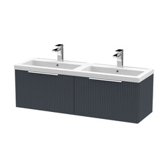 [BFFF1494C] Tixall Fluted Front Wall Hung Vanity Basin Unit with Choice of Size, Colour and Handle Options - Cutout